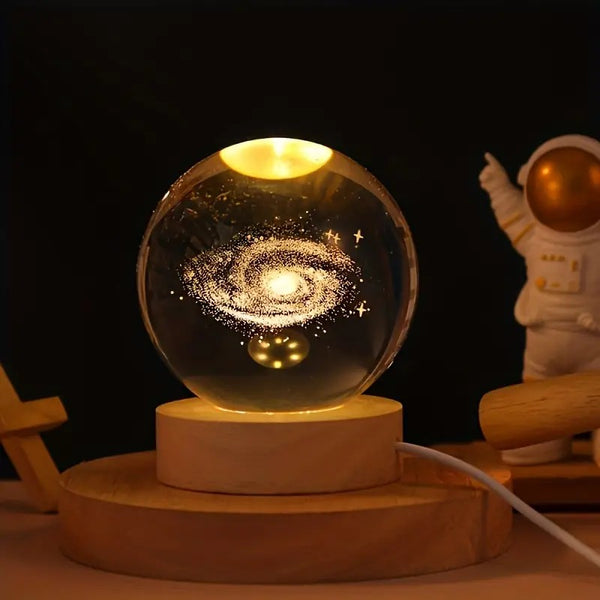 3D Galaxy Crystal Ball Night Lamp