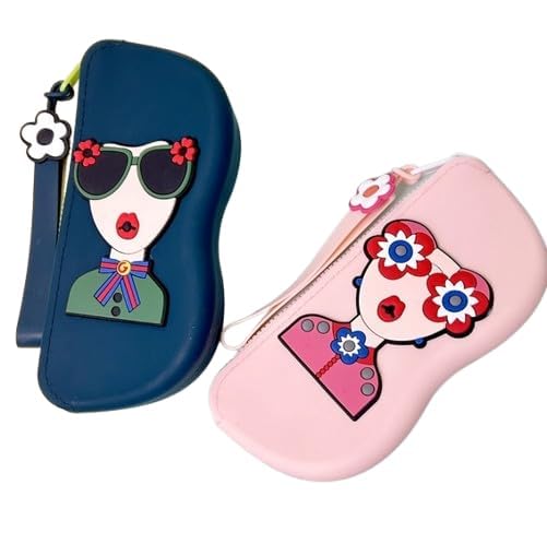Cute Silicone Sunglass Case with Zipper & Wrist Strap