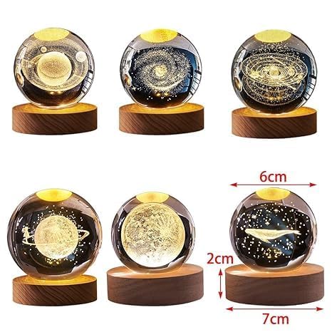 3D Galaxy Crystal Ball Night Lamp