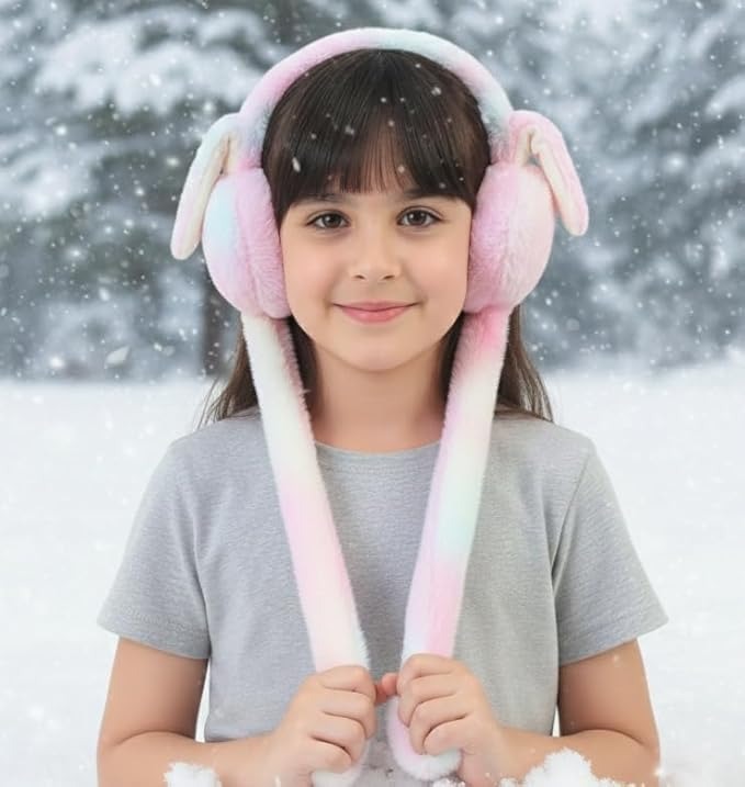Winter Bunny Ear Earmuffs Moving Ear Chu Chu