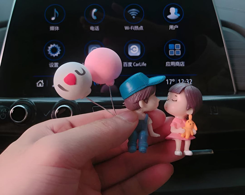Cute Couple Car Dashboard Showpiece with Balloon