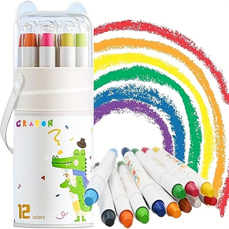 12 Color Washable Twistable Crayons Set