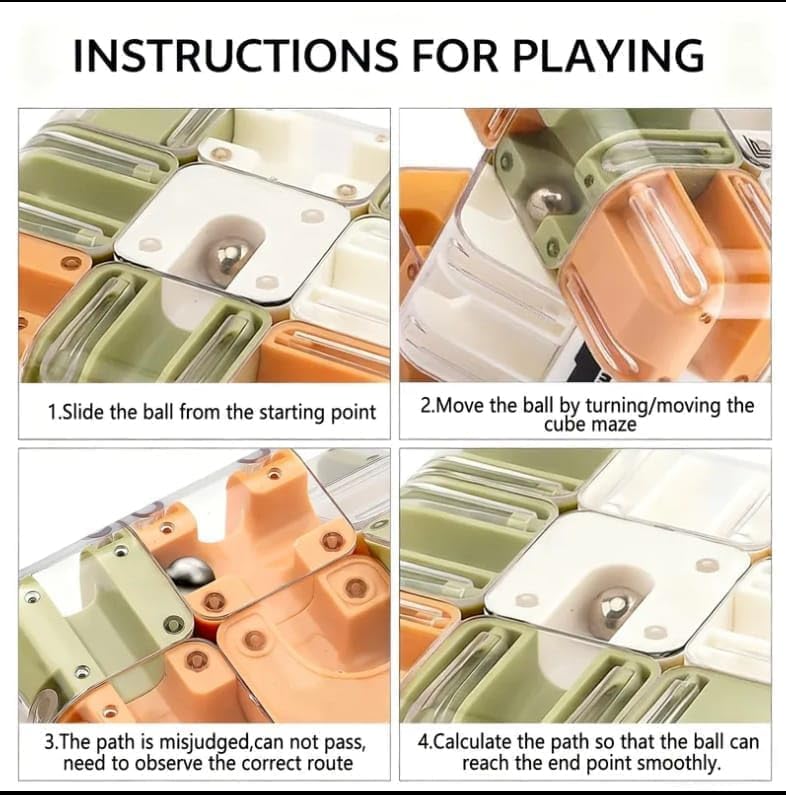 3D Maze Puzzle Cube Metal ball