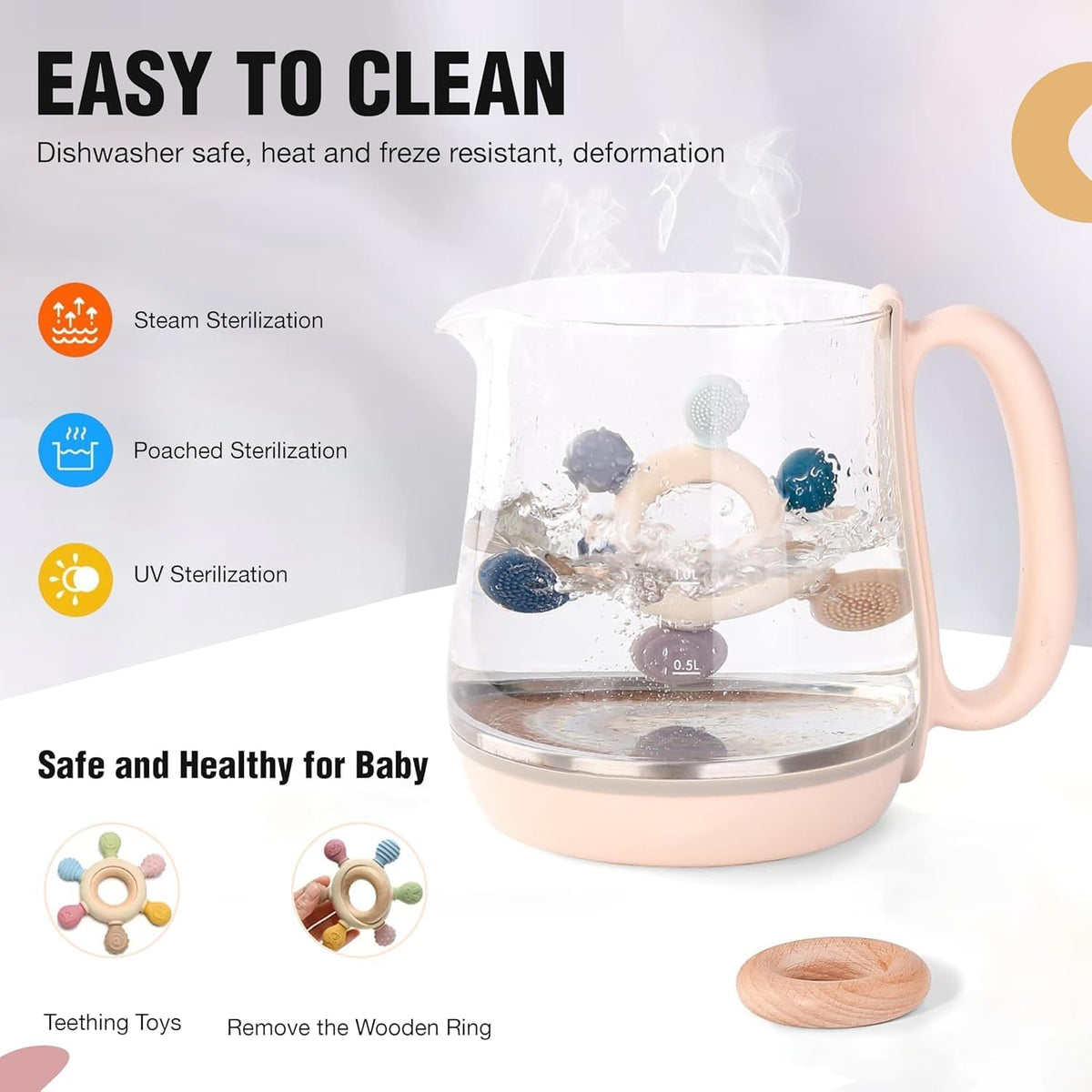 Silicone & Wooden Baby Teether