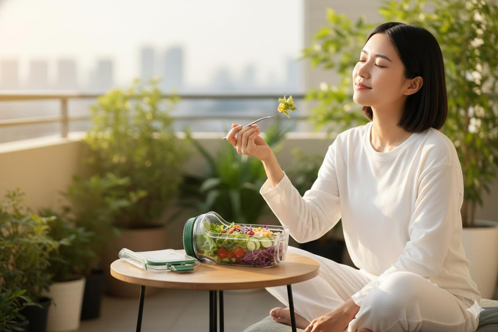 Portable Salad Jar with Side Opening