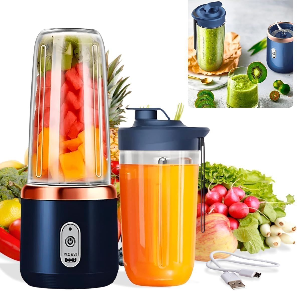 Rechargeable USB Bottle Hand Juicer Blender