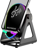 Induction Speaker for Mobile Phones - 180 Degree Rotation, Stereo Sound with Light
