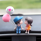 Cute Couple Car Dashboard Showpiece with Balloon