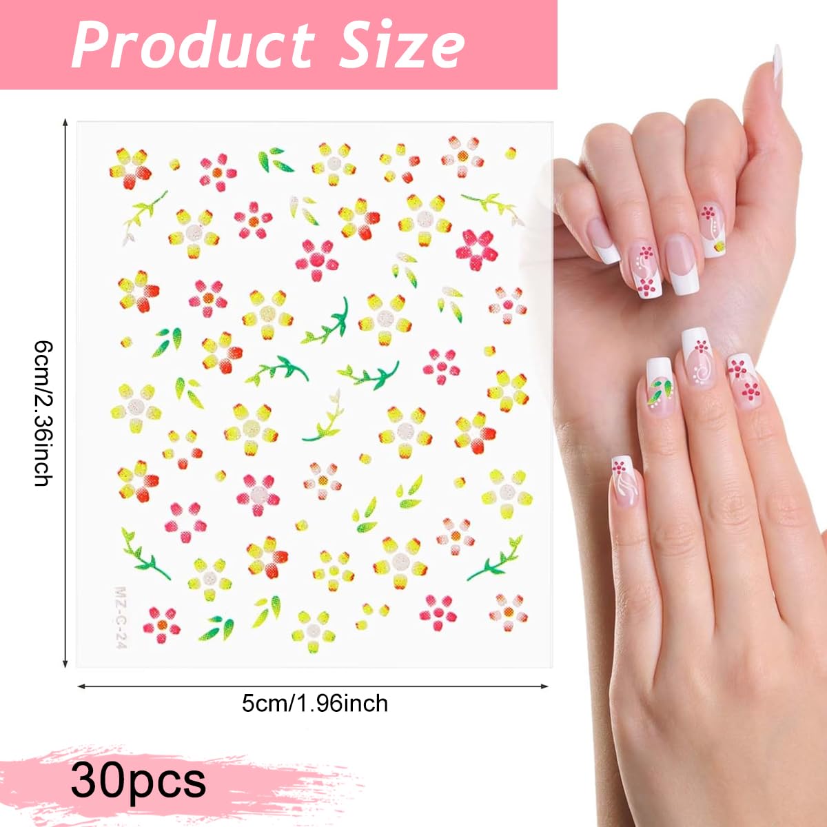 Mini Flower Nail Art Stickers 30 Sheet