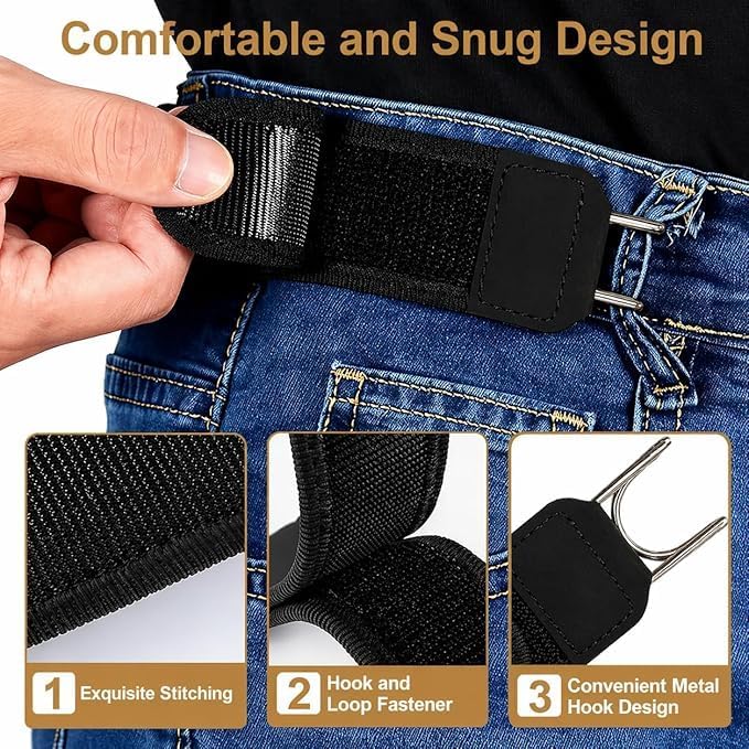Buckleless Belt Hook Tactical Elastic Durable Metal Hook Elastic