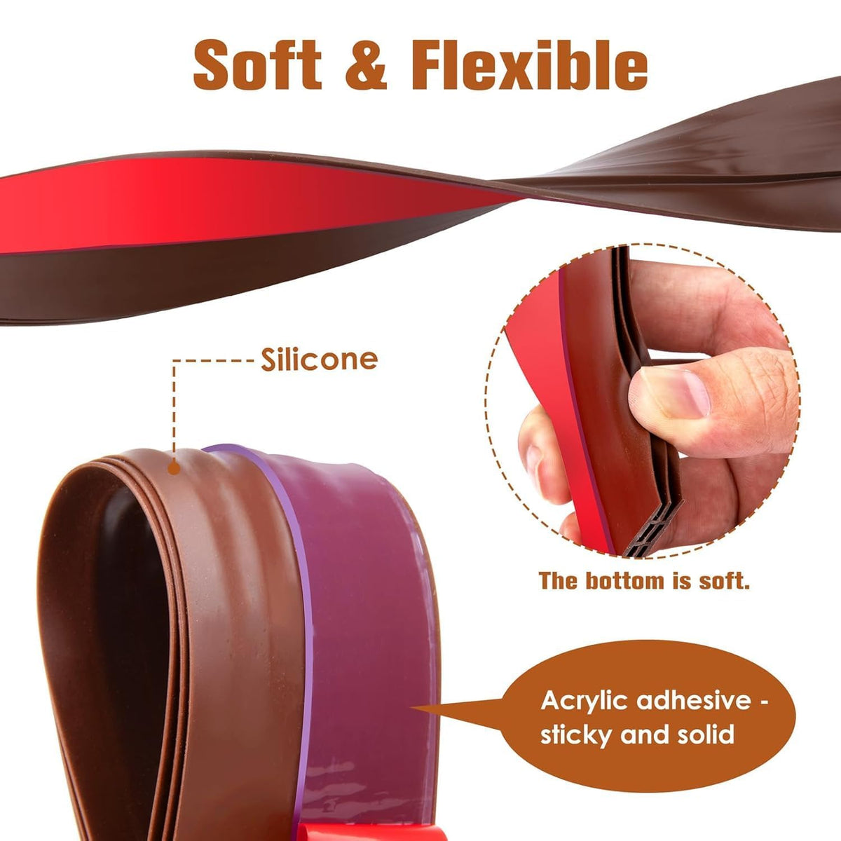 Brown Silicon Door Bottom Seal tape strip
