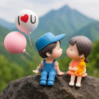 Cute Couple Car Dashboard Showpiece with Balloon