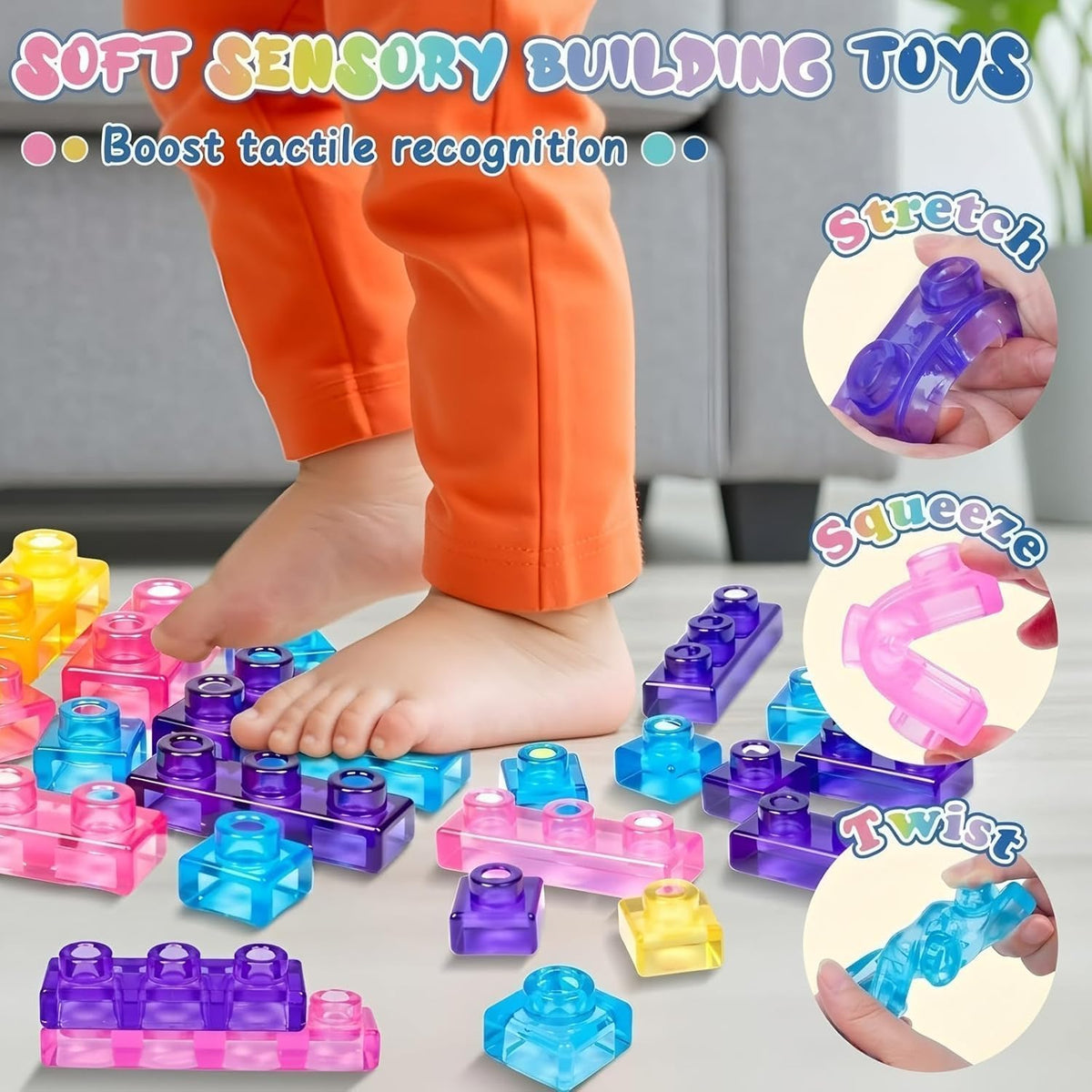 24 Pcs Soft Magic Gummy Building Blocks