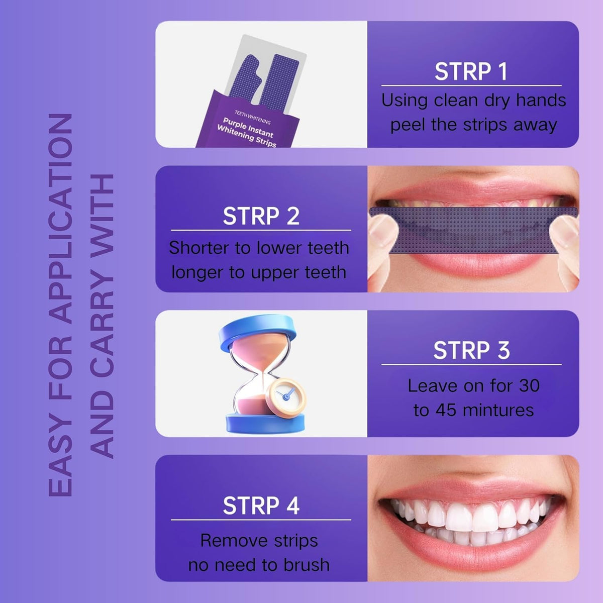 Purple Teeth Whitening Strips