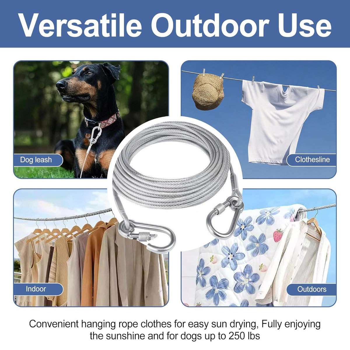 Heavy Duty Multipurpose Stainless Steel Clothesline