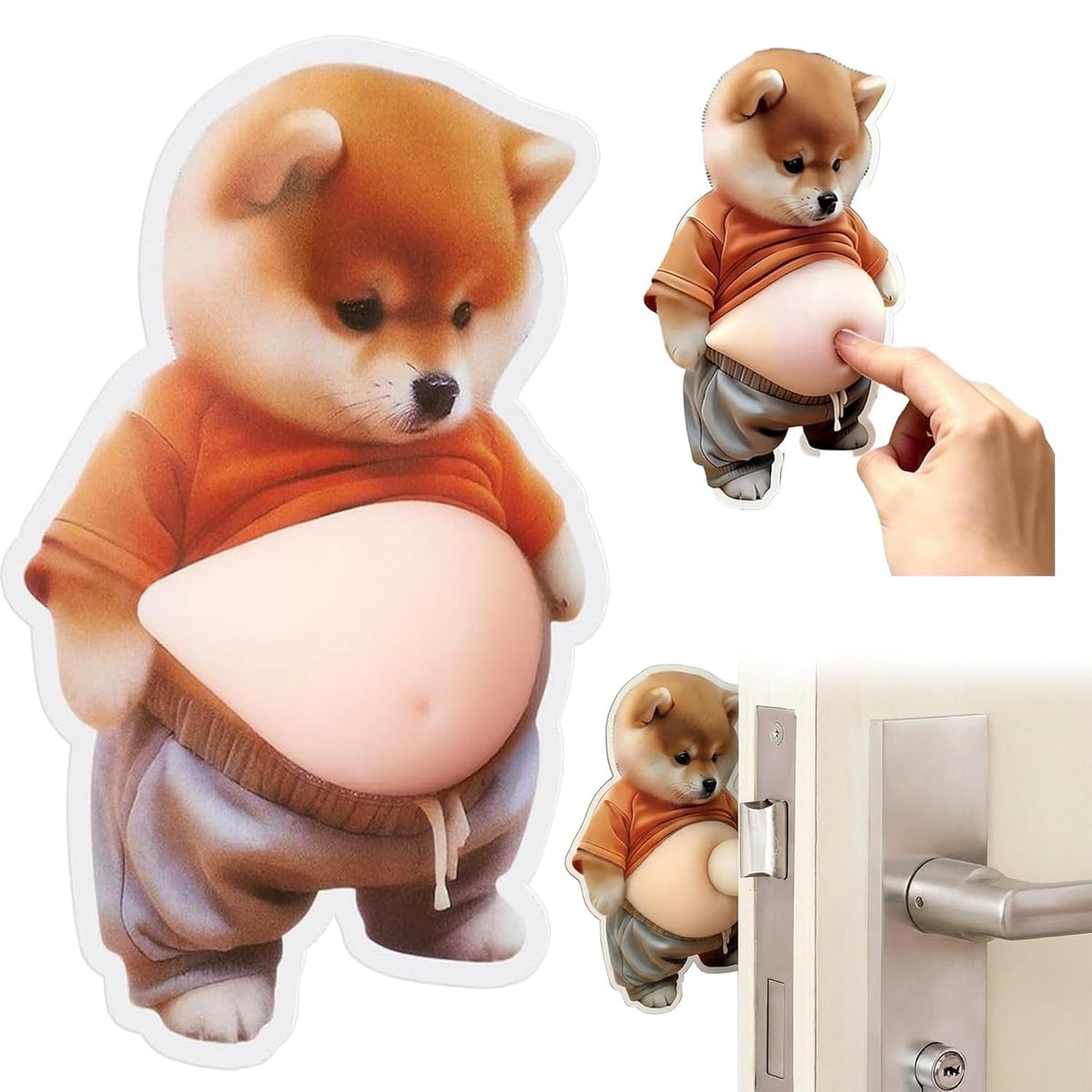 3D Cute Dog Door Stopper Wall Protector