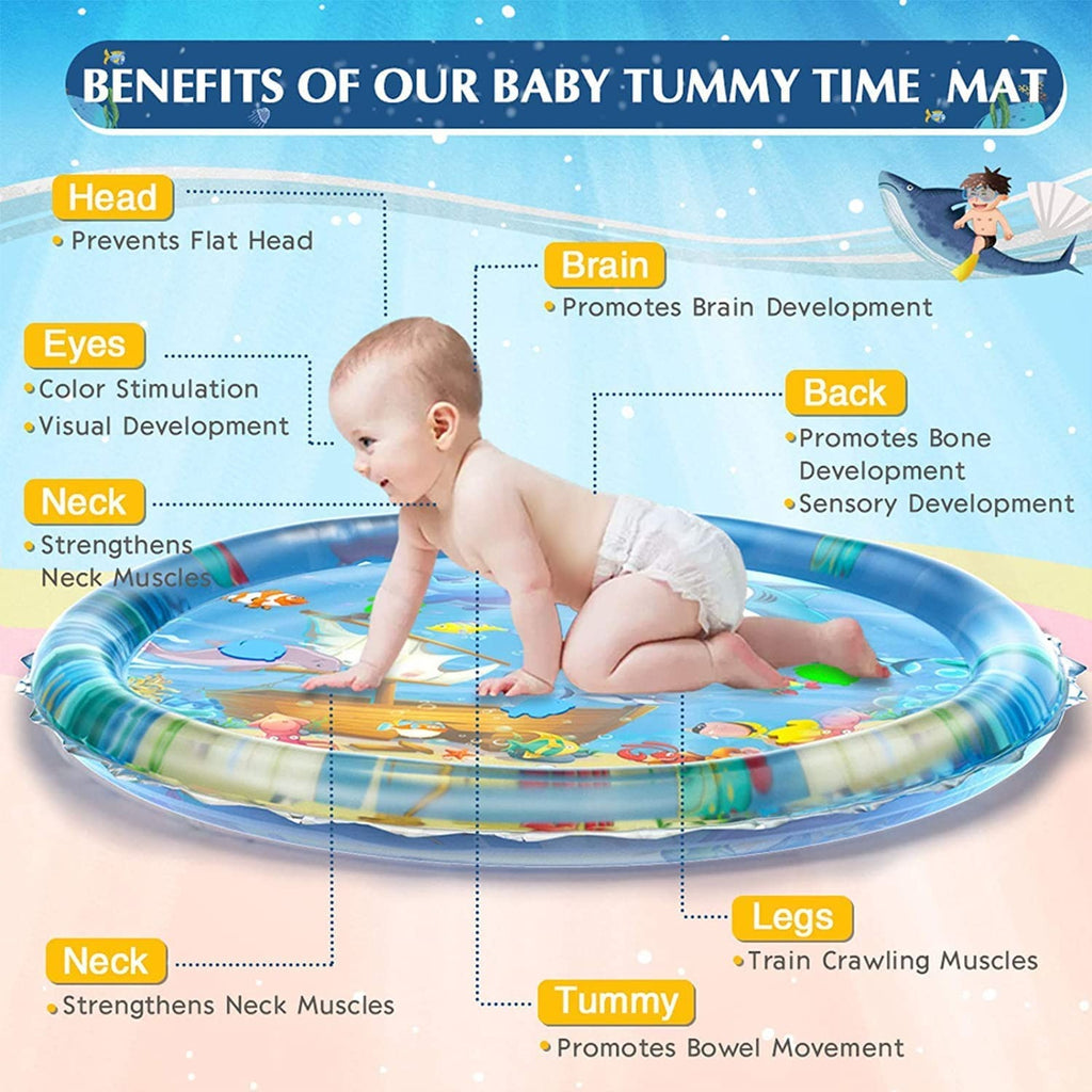 Round Baby Blue  Water Play Mat 100 x100