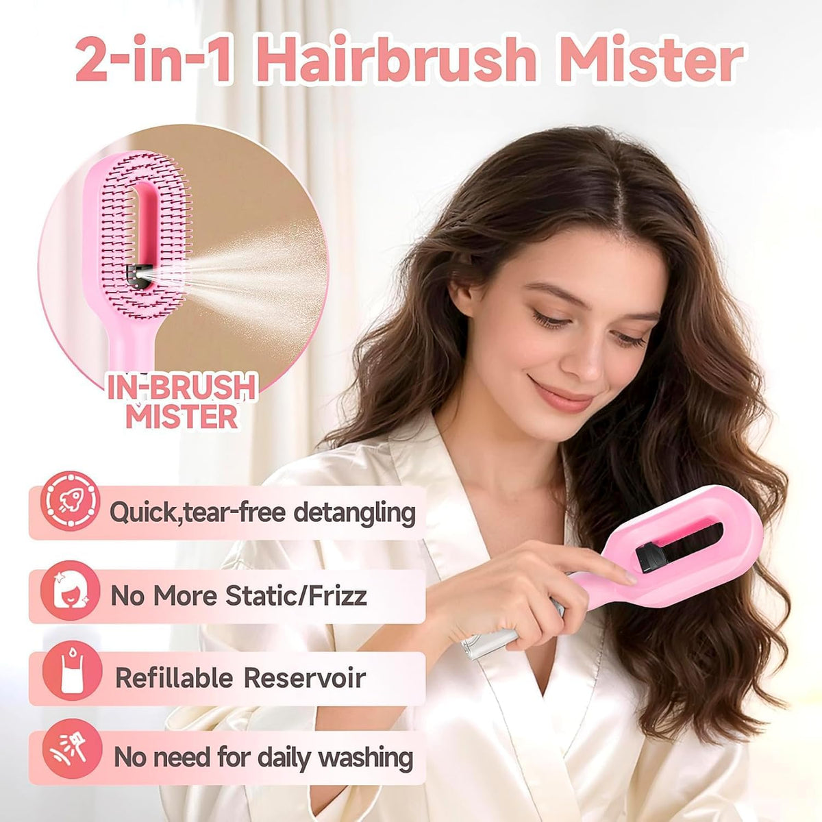 2 in 1 Spray Comb and Detangling Hair Brush