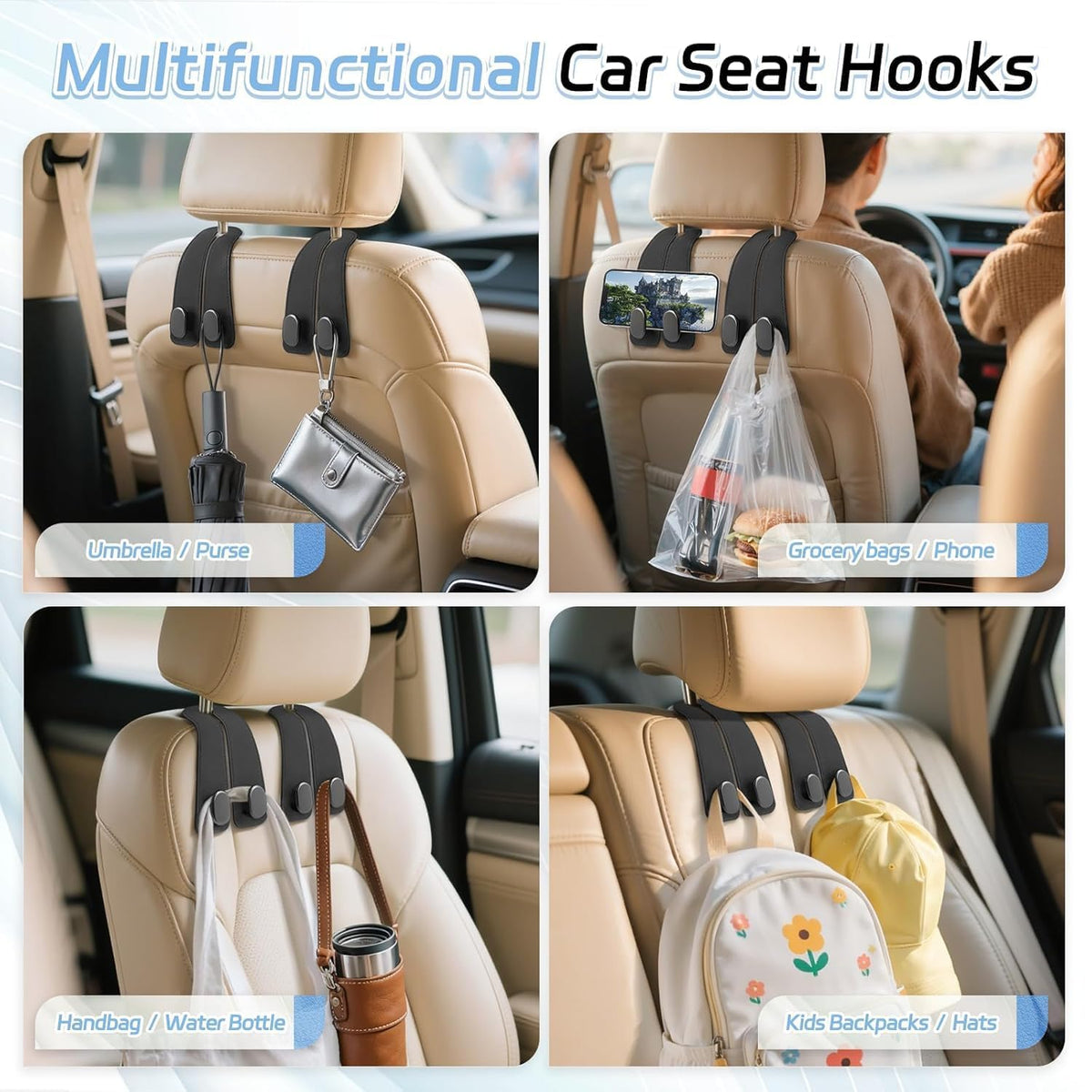 Leather Car Seat Headrest Hook