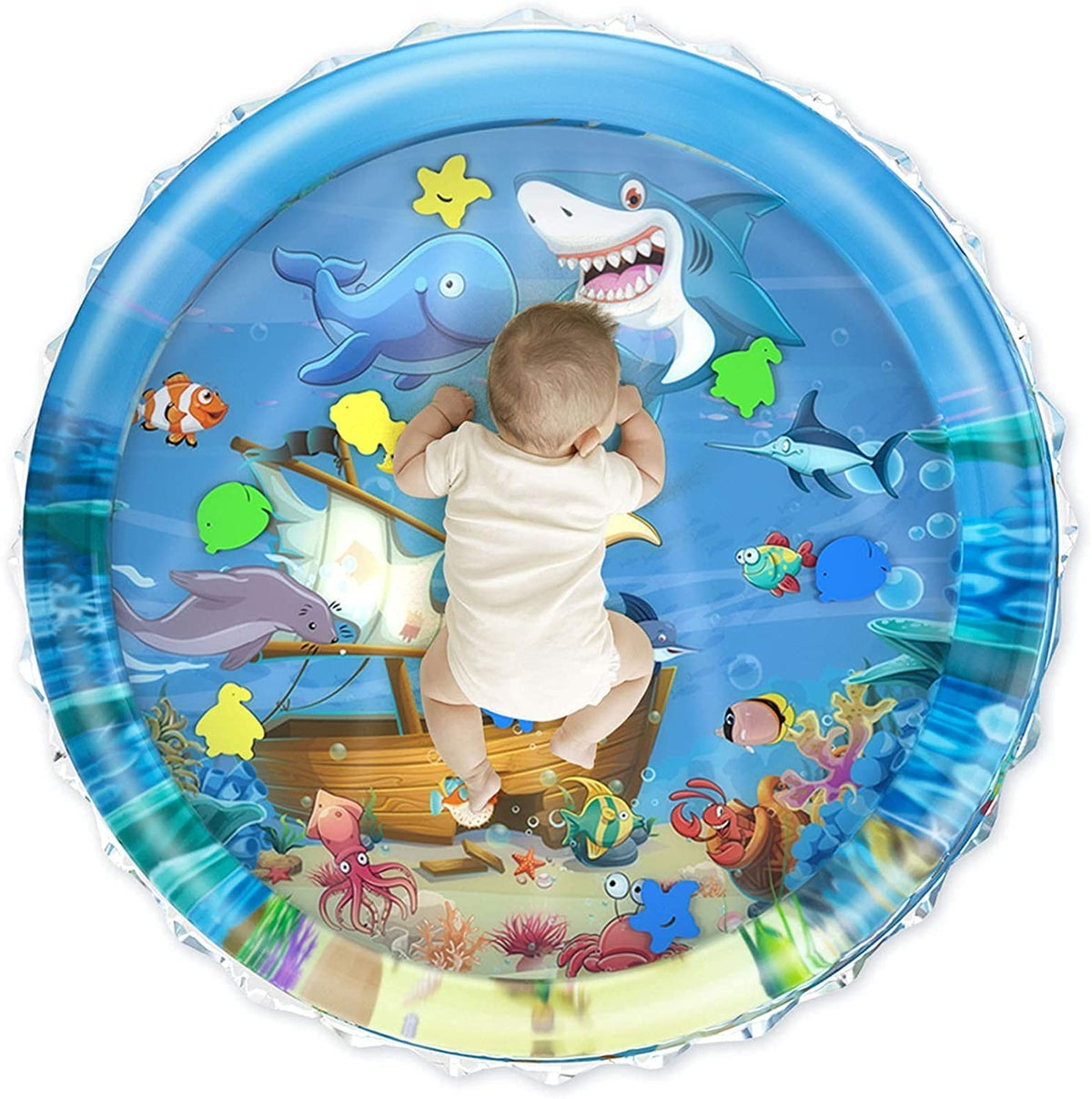 Round Baby Blue  Water Play Mat 60 x 60