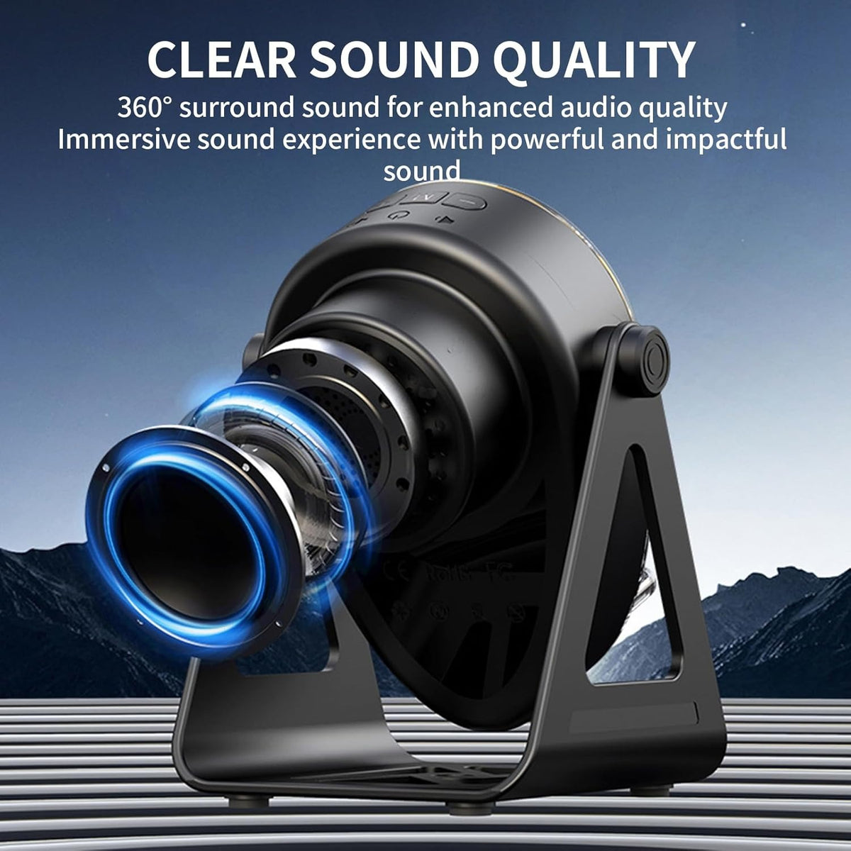 Induction Speaker for Mobile Phones - 180 Degree Rotation, Stereo Sound with Light