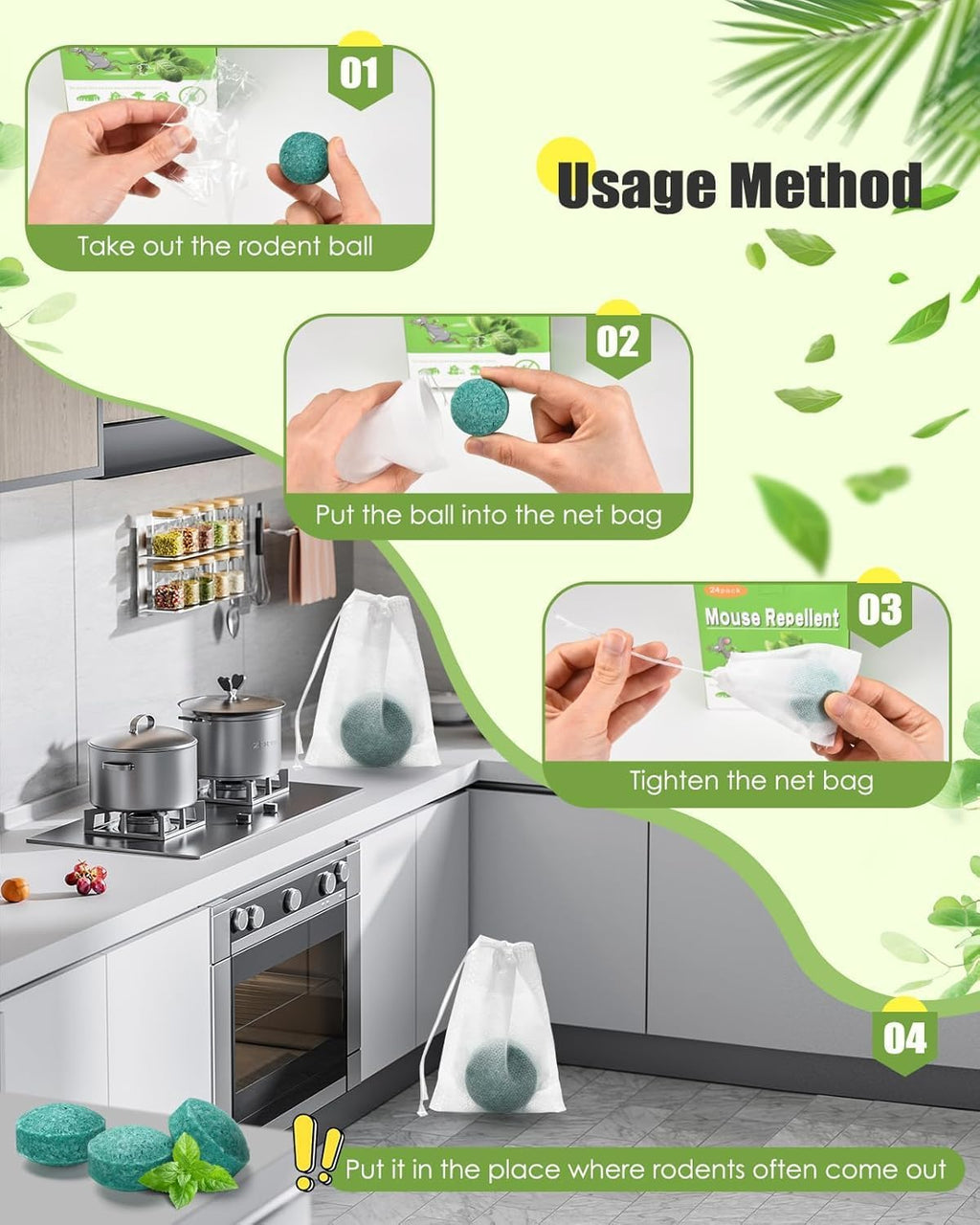Gospire Rat Repellent for Car & Home Repel Mice Tablet
