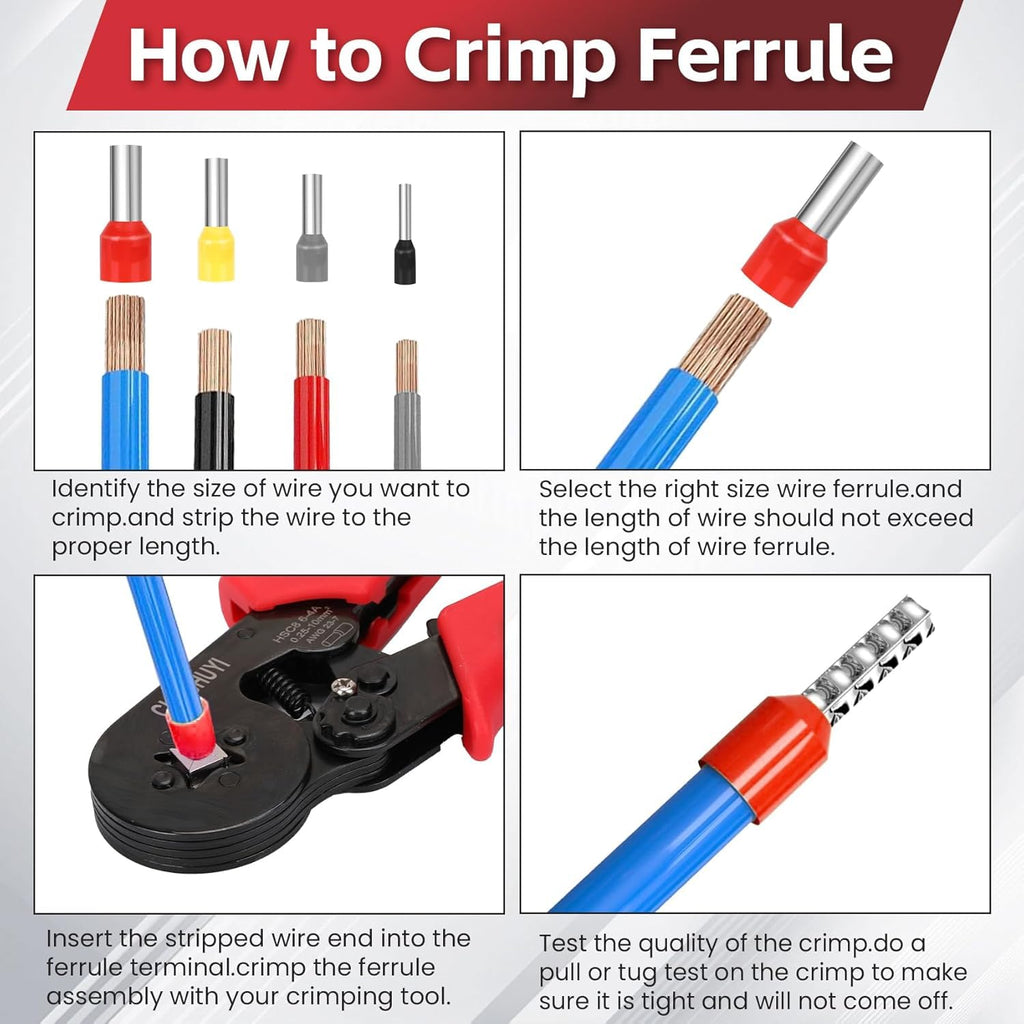 Ferrule Crimping Tool Kit with 1200PCS