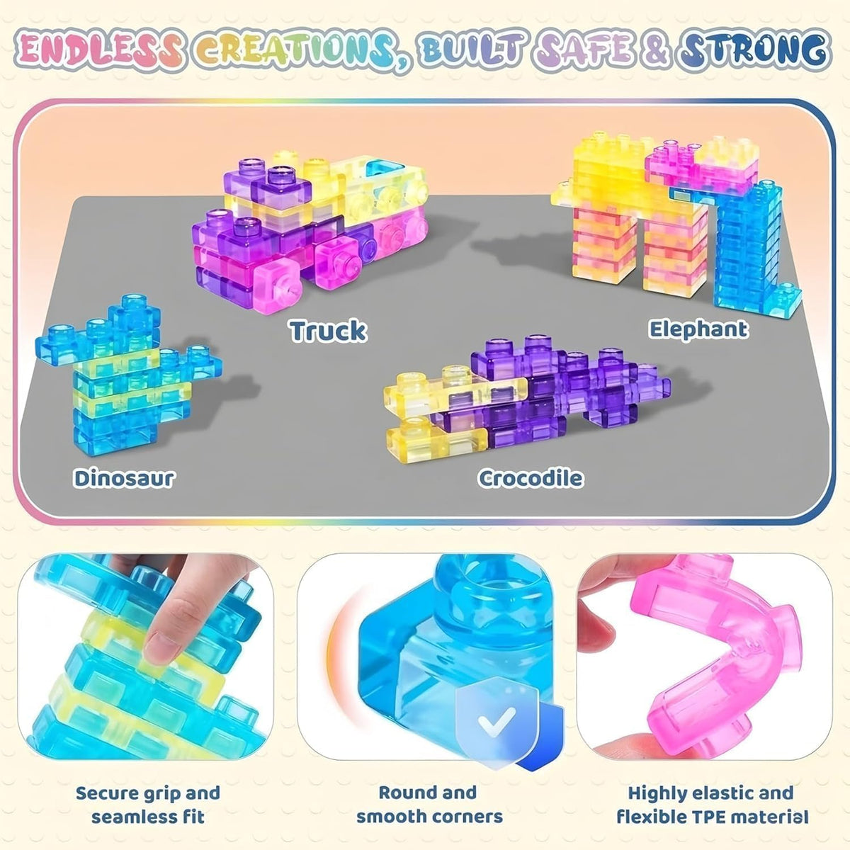 24 Pcs Soft Magic Gummy Building Blocks