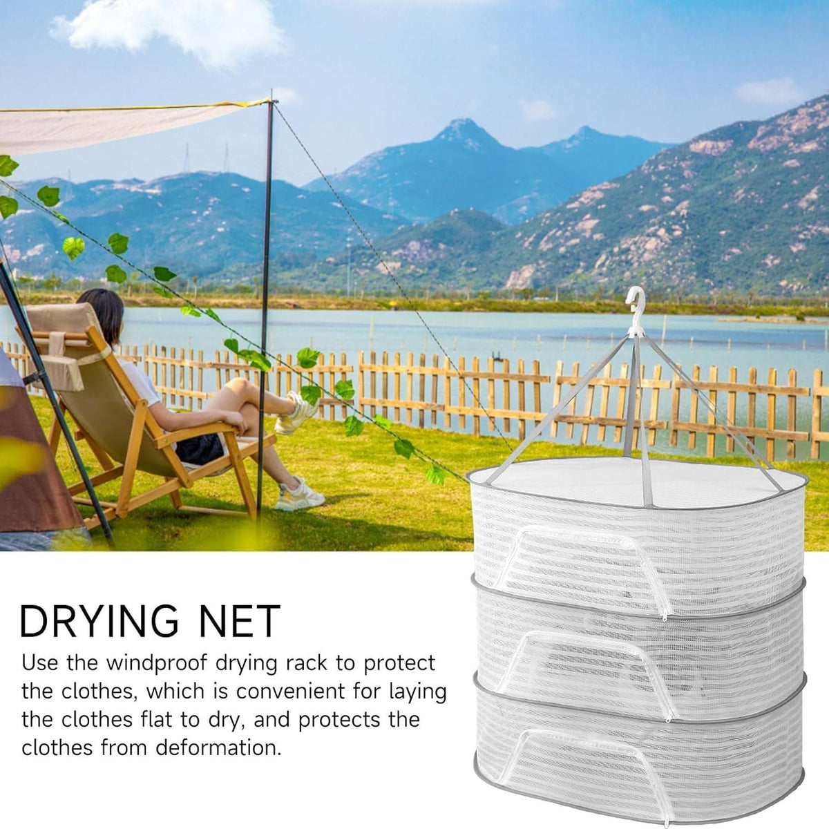 3-Layer Hanging Mesh Drying Rack