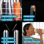 Stainless Steel Magsafe  Water Bottle With Magnetic Phone Tripod