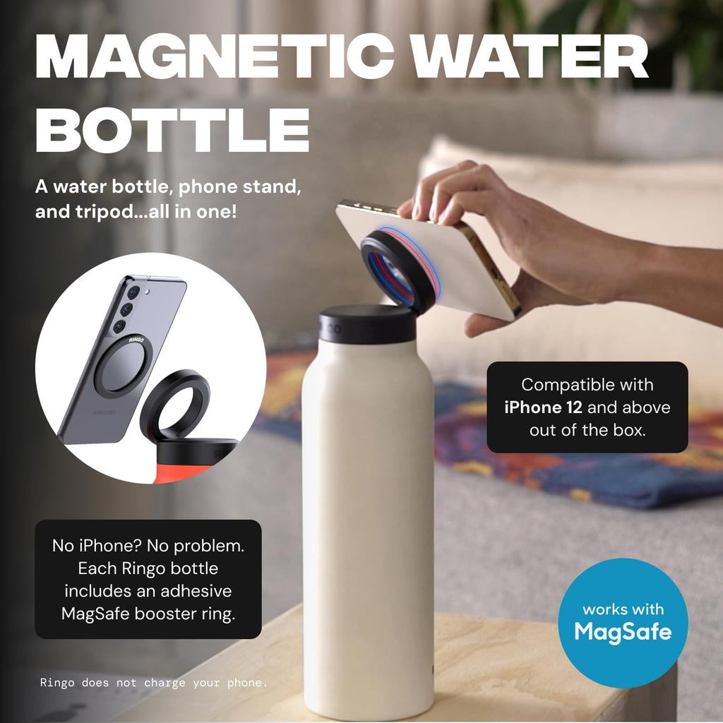 Stainless Steel Magsafe  Water Bottle With Magnetic Phone Tripod
