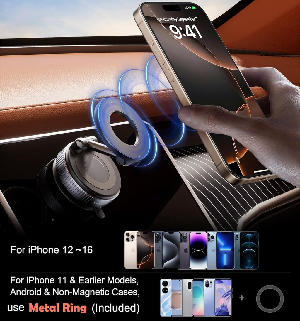 Magnetic Phone Ring Holder with Invisible Strap