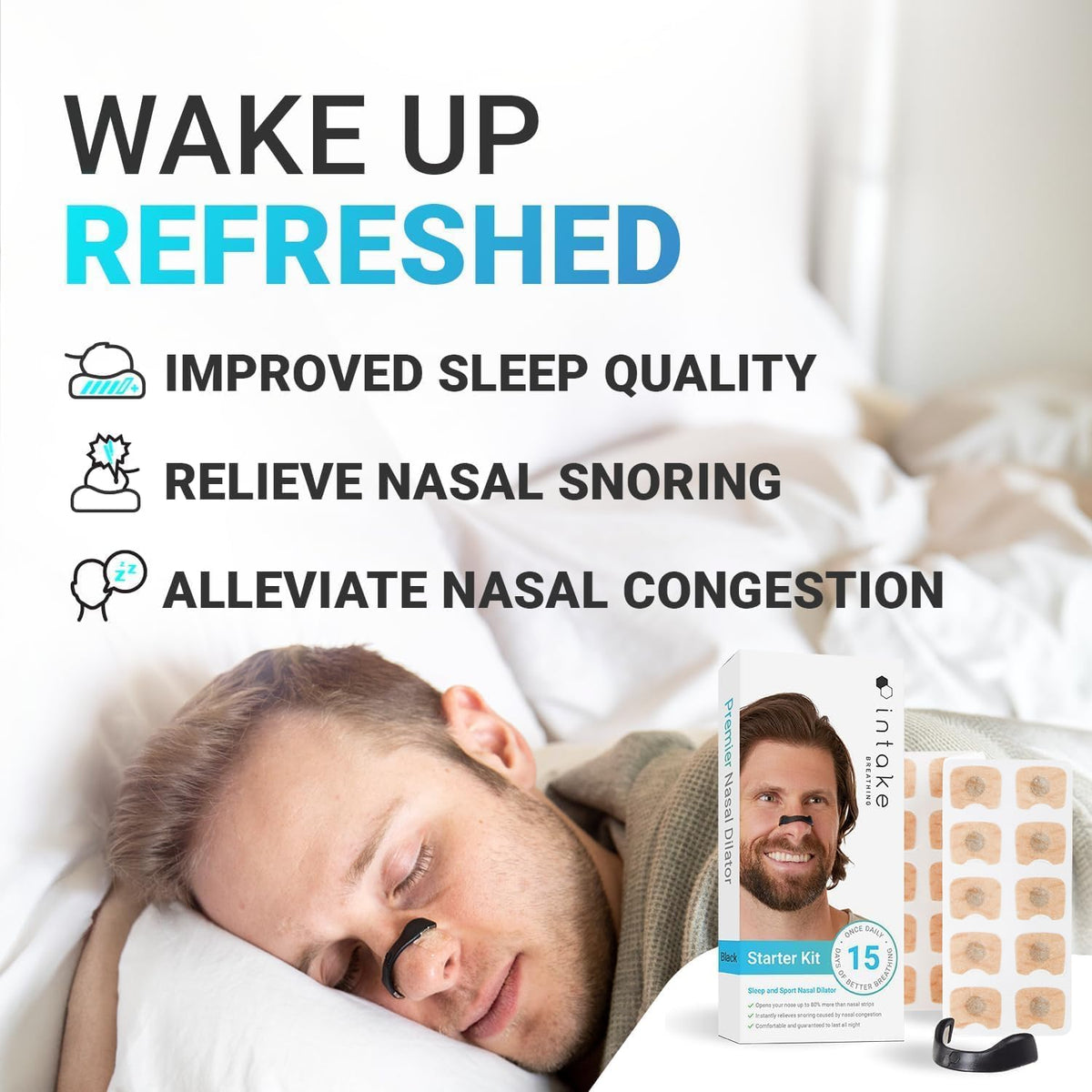 Breathing Nasal Strip Starter Kit (15 Count, Multi)
