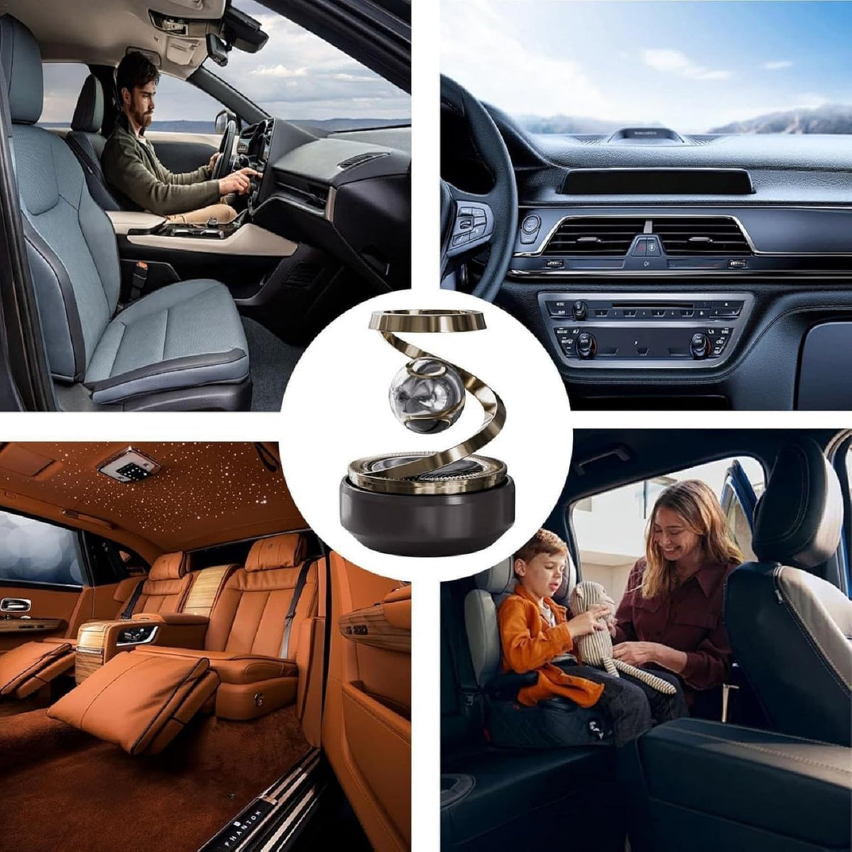 Solar-Powered Aromatherapy Car Air Freshener