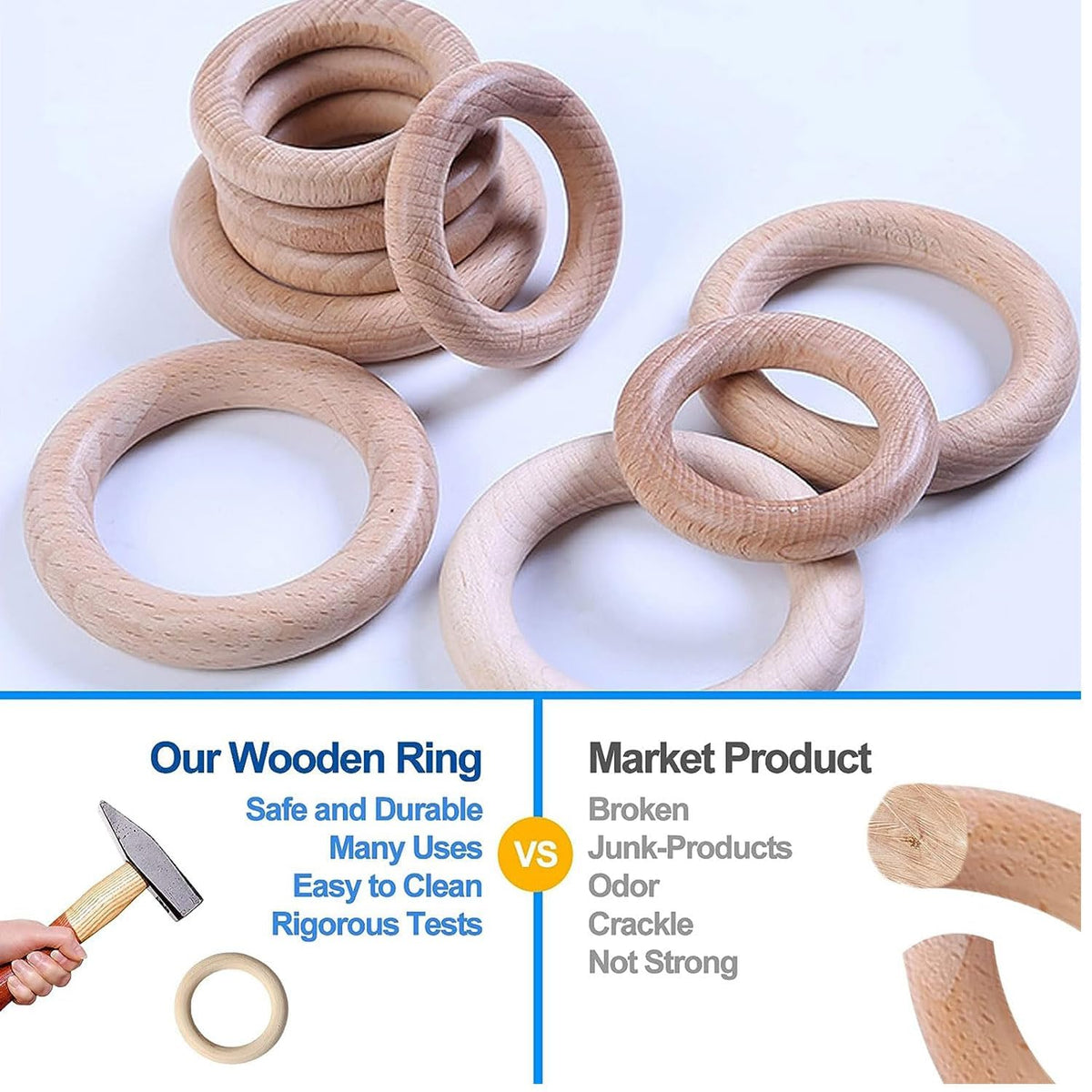 Silicone & Wooden Baby Teether