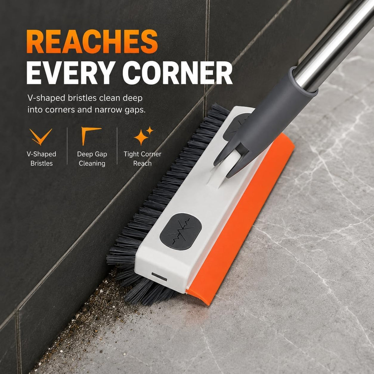 3 In 1 bathroom Scrub Mop Orange