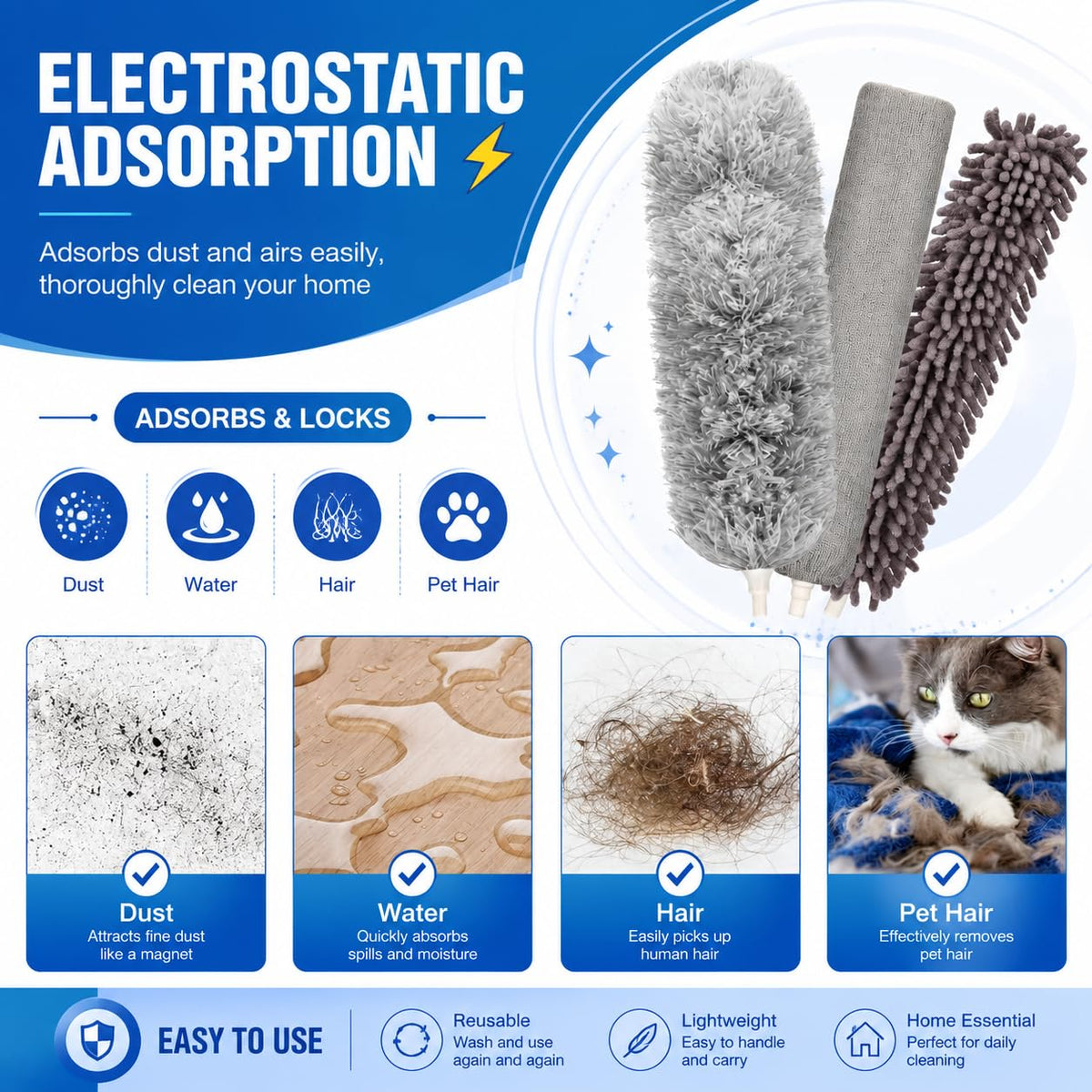 3 in 1 Fan Cleaner Duster with 159cm