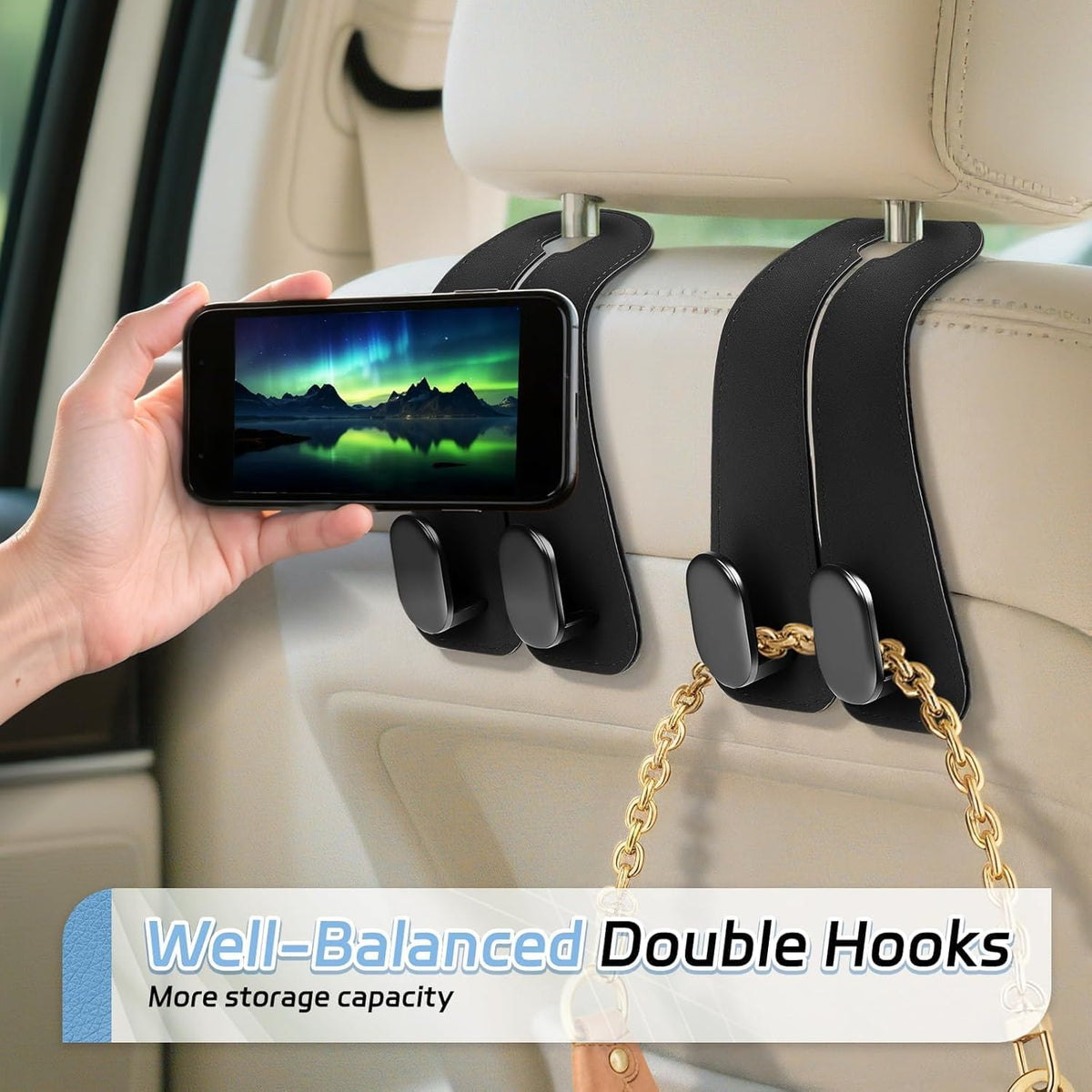 Leather Car Seat Headrest Hook