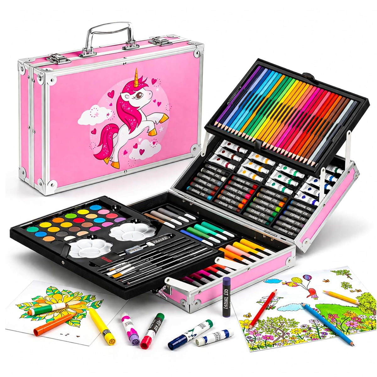 145 Pieces Art Set Unicorn Theme Storage Case