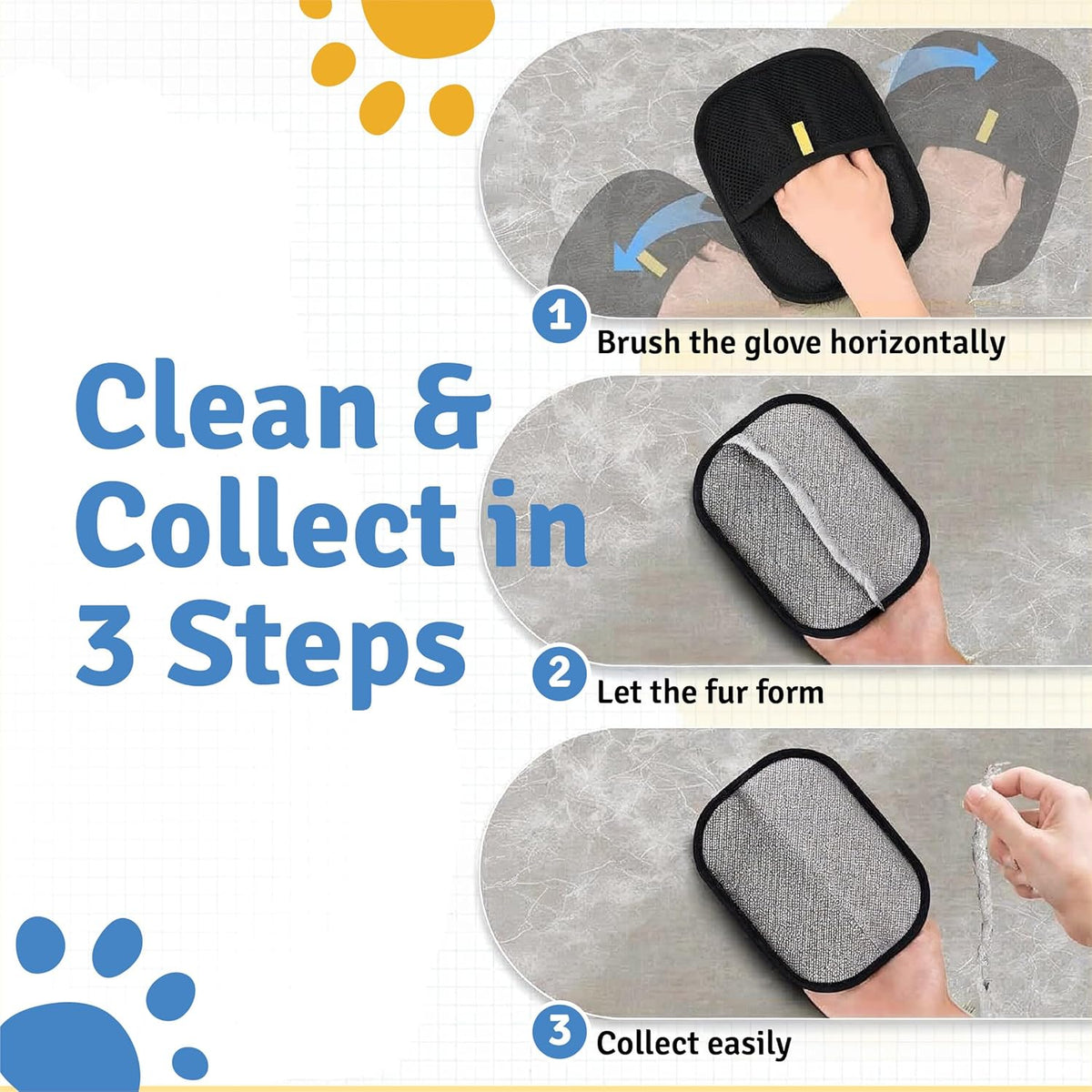 Reusable Pet Hair Remover Gloves