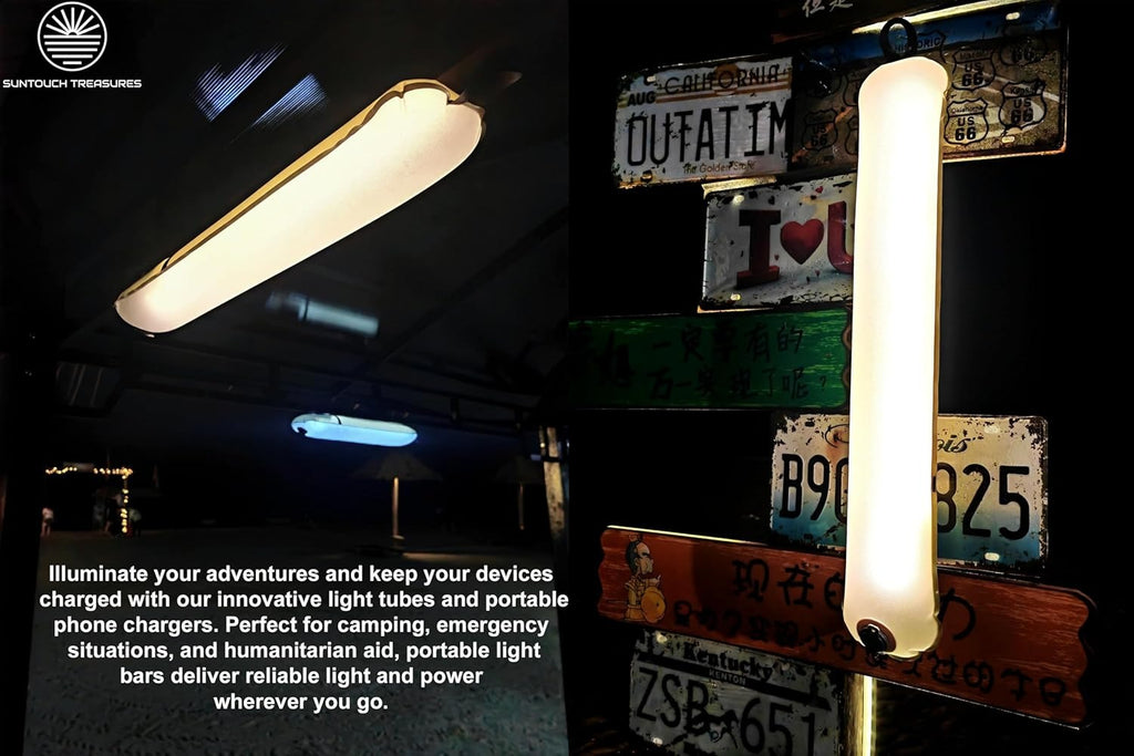 Inflatable Solar Tube Lantern air Solar and USB Rechargeable