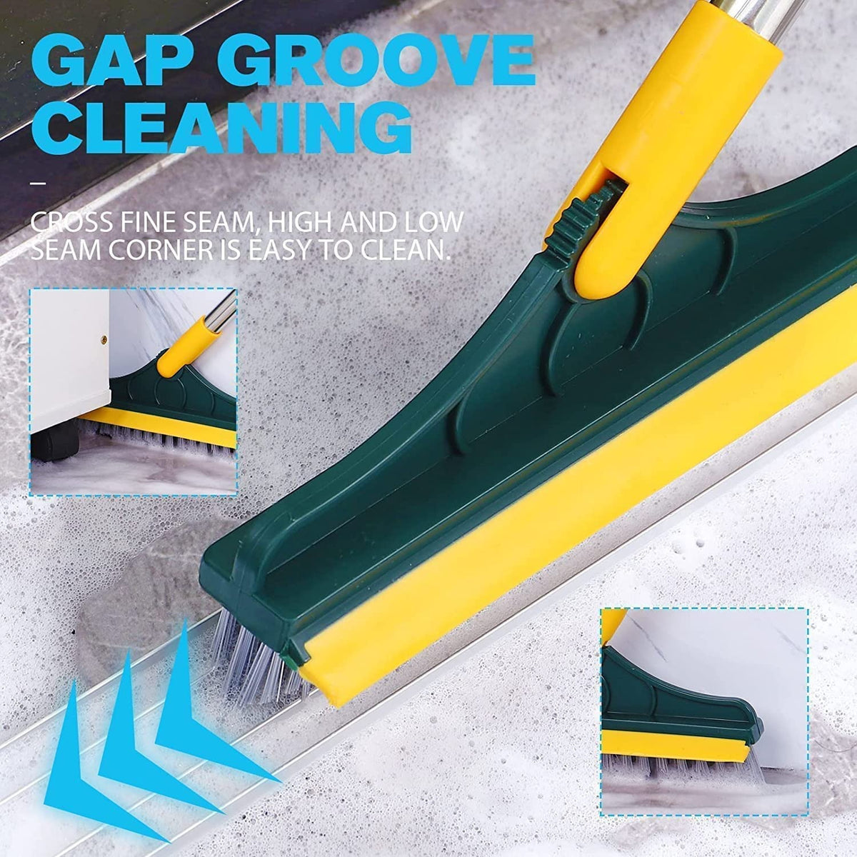 2-in-1 Bathroom Cleaning Brush with Floor Scrubber