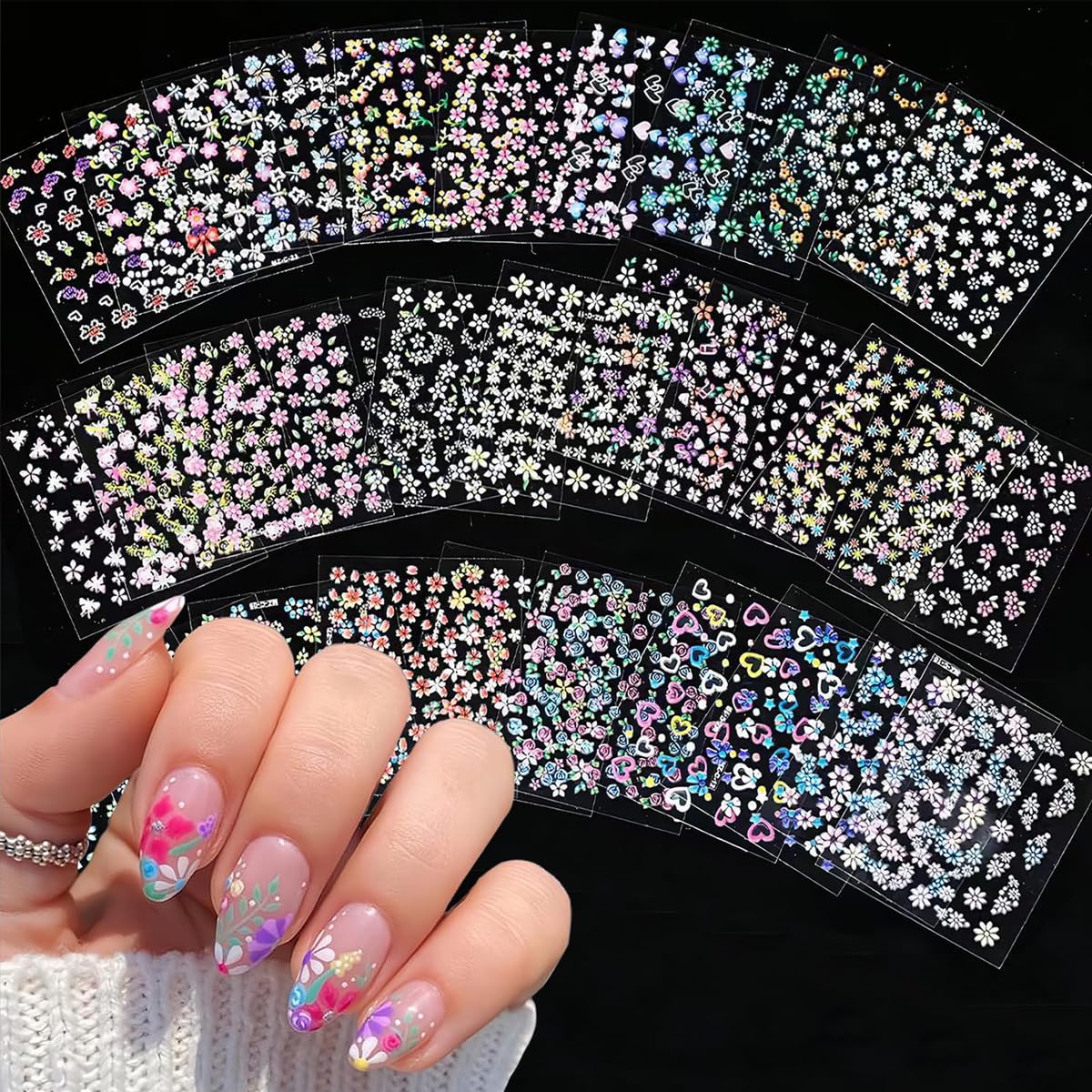 Mini Flower Nail Art Stickers 30 Sheet