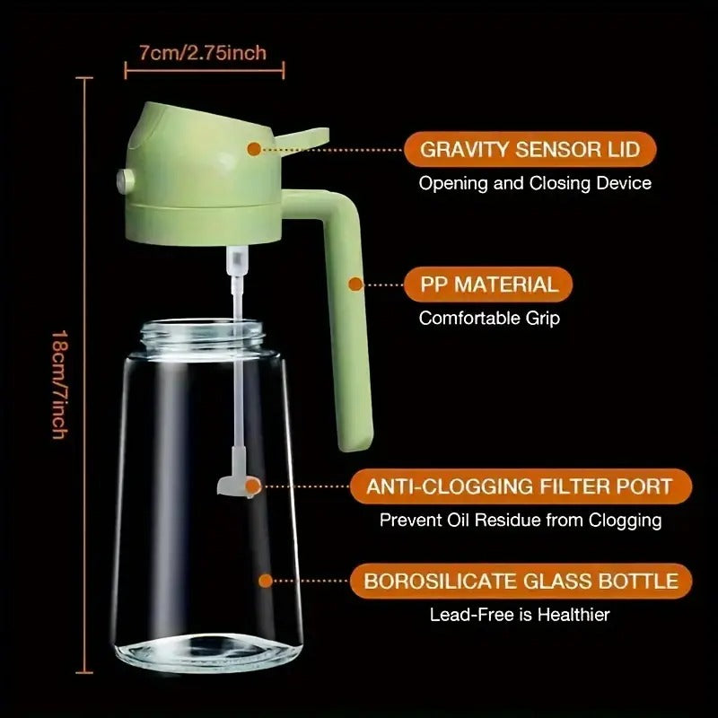 2 in 1 Glass Oil Sprayer and Dispenser Bottle