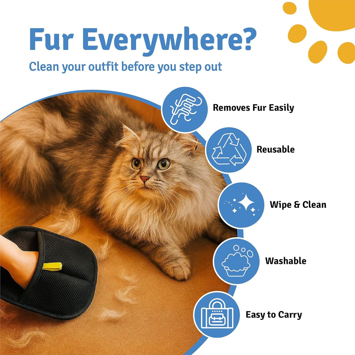 Reusable Pet Hair Remover Gloves