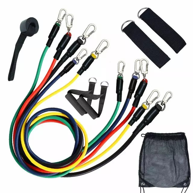 11 Pc Gym Power Ressitance Band Set