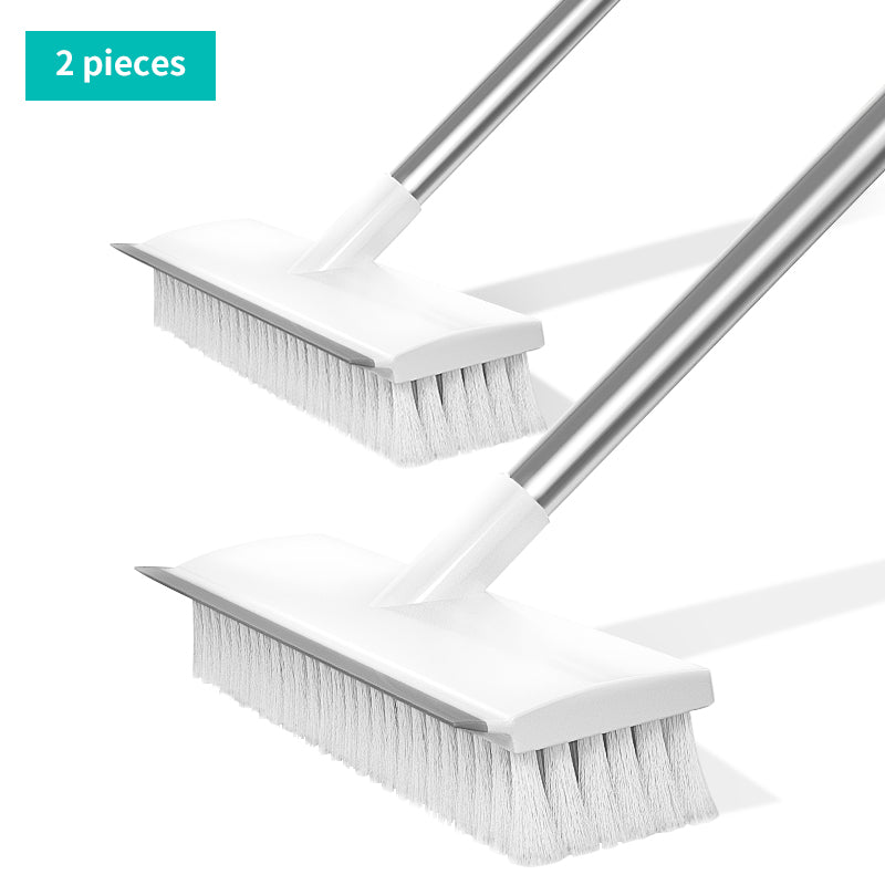 2 in 1 White Bathroom Cleaning Brush  with Wiper