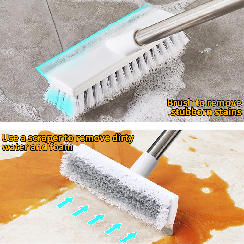 2 in 1 White Bathroom Cleaning Brush  with Wiper
