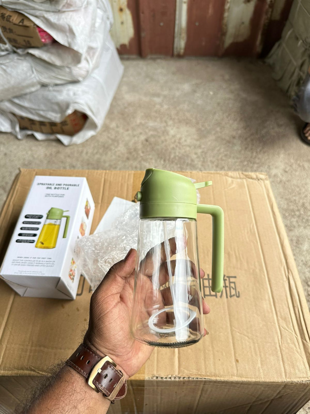 2 in 1 Glass Oil Sprayer and Dispenser Bottle