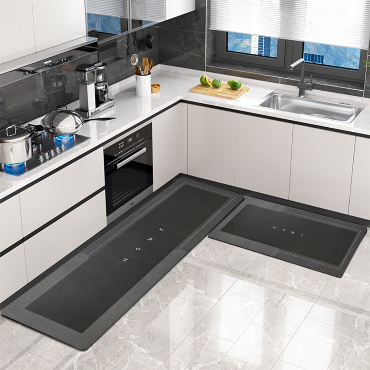 2 Pcs Kitchen Mats (40*60CM) (40*120CM)